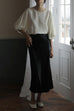 Mixiedress High Waist Comfy Satin Midi Skirt