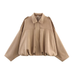 Mixiedress Lapel Zip Up Trendy Bomber Jacket