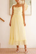 Mixiedress Spaghetti Strap Frill Trim Tie Bow Maxi Dress
