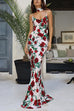 Mixiedress Spaghetti Strap Open Back Floral Print Maxi Dress