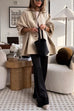 Mixiedress Lapel Single Breasted Pocketed Oversized Coat
