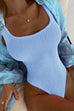 Mixiedress Low Back High Cut Crinkle One Piece Swimsuit