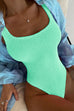 Mixiedress Low Back High Cut Crinkle One Piece Swimsuit