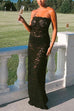 Mixiedress Strapless Lace Hollow Out Bodycon Maxi Dress