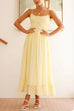 Mixiedress Frill Trim Tie Bow Swing Maxi Cami Dress