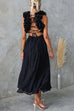 Mixiedress Back Lace-up Ruffle Trim Sleeveless Maxi Dress