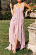 Mixiedress Sleeveless Open Back High Slit Ruffle Maxi Dress