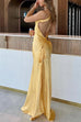 Mixiedress One Shoulder Open Back Tie Knot Satin Maxi Dress
