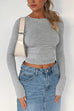 Mixiedress Long Sleeves Slim Fit Basic T-shirt