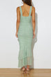 Mixiedress Sleeveless Cut Out Ruched Ruffle Bodycon Maxi Dress