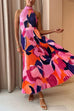 Mixiedress Halter Backless Cut Out Printed Maxi Pleated Dress