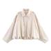 Mixiedress Lapel Zip Up Trendy Bomber Jacket