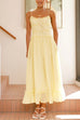 Mixiedress Spaghetti Strap Frill Trim Tie Bow Maxi Dress