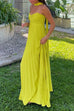 Mixiedress Strapless Back Lace-up Pleated Maxi Dress
