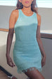 Mixiedress Round Neck Sleeveless Raw Hem Bodycon Mini Dress