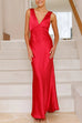 Mixiedress V Neck Sleeveless Maxi Party Dress