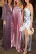 Mixiedress Strapless Tube Gradient Ombre Satin Maxi Party Dress