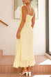 Mixiedress Spaghetti Strap Frill Trim Tie Bow Maxi Dress