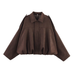 Mixiedress Lapel Zip Up Trendy Bomber Jacket