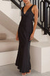 Mixiedress V Neck Sleeveless Maxi Party Dress