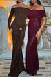 Mixiedress Off Shoulder Knot Front Bodycon Maxi Party Dress