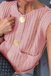 Mixiedress Gold Buttons Pocketed Chunky Sweater Vest