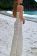 Mixiedress Strapless Lace Hollow Out Bodycon Maxi Dress