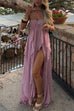 Mixiedress Sleeveless Open Back High Slit Ruffle Maxi Dress