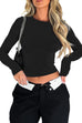 Mixiedress Long Sleeves Slim Fit Basic T-shirt