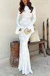 Mixiedress Bell Long Sleeves Backless Lace-up Shell Print Maxi Dress