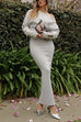 Mixiedress One Shoulder Long Sleeves Bodycon Maxi Sweater Dress