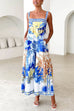 Mixiedress Pocketed Side Slit Printed Maxi Cami Dress