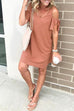 Mixiedress V Neck Cold Shoulder Short Sleeve Dress