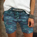 Mixiedress Elastic Waist Buttons Skinny Camo Shorts