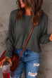 Mixiedress Crewneck Long Sleeve Loose Solid T-shirt