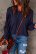 Mixiedress Crewneck Long Sleeve Loose Solid T-shirt
