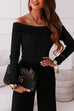 Mixiedress Off Shoulder Long Sleeve Slim Fit Lace Shirt