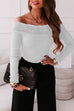 Mixiedress Off Shoulder Long Sleeve Slim Fit Lace Shirt