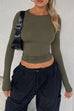 Mixiedress Long Sleeves Slim Fit Basic T-shirt