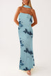 Mixiedress Strapless Tube Floral Print Bodycon Maxi Dress