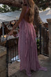 Mixiedress Sleeveless Open Back High Slit Ruffle Maxi Dress