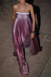 Mixiedress Strapless Tube Gradient Ombre Satin Maxi Party Dress