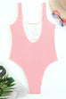 Mixiedress Low Back High Cut Crinkle One Piece Swimsuit