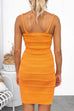 Mixiedress Strappy V Neck Cable Knit Bodycon Mini Dress