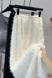 Mixiedress Elastic Waist Fringed Maxi Skirt