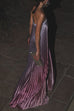 Mixiedress Strapless Tube Gradient Ombre Satin Maxi Party Dress