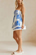 Mixiedress Seashell Print Strapless Ruffle Tube Top and Wrap Mini Skort Set