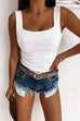 Mixiedress Square Neck Ribbed Knit Tank Top