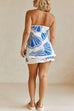 Mixiedress Seashell Print Strapless Ruffle Tube Top and Wrap Mini Skort Set