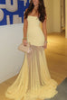 Mixiedress Strapless Tube Flare Mesh Maxi Party Dress